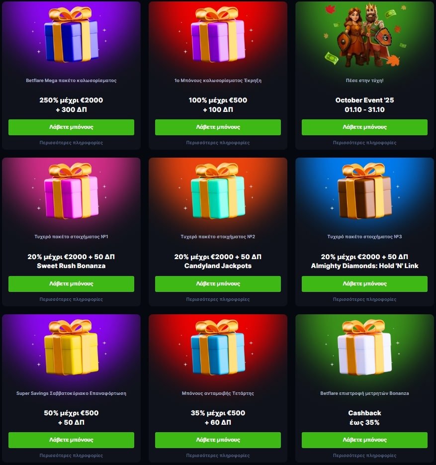 Προσφορές BetFlare Casino